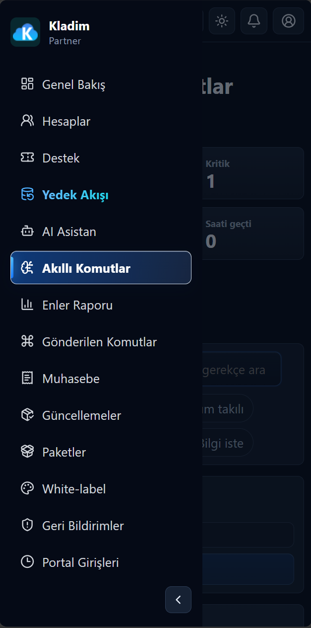 Kladim Partner applicationnın gerçek mobil iş ortağı arayüzü